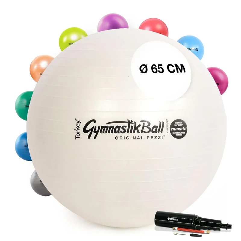 PEZZI Original Pezziball MAXAFE 65 cm mit Pumpe pearlwhite Gymnastikball