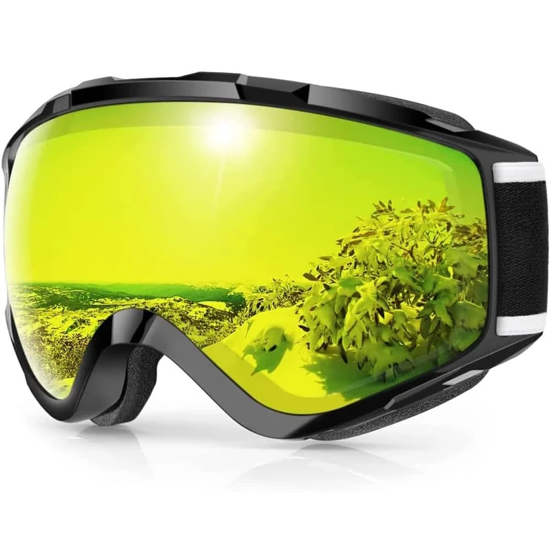 Findway Skibrille, Snowboard Brille für Brillenträger Herren Damen Erwachsene Jugendliche OTG UV-Schutz Kompatibler Helm Anti Fog Skibrillen Sphärisch Verspiegelt