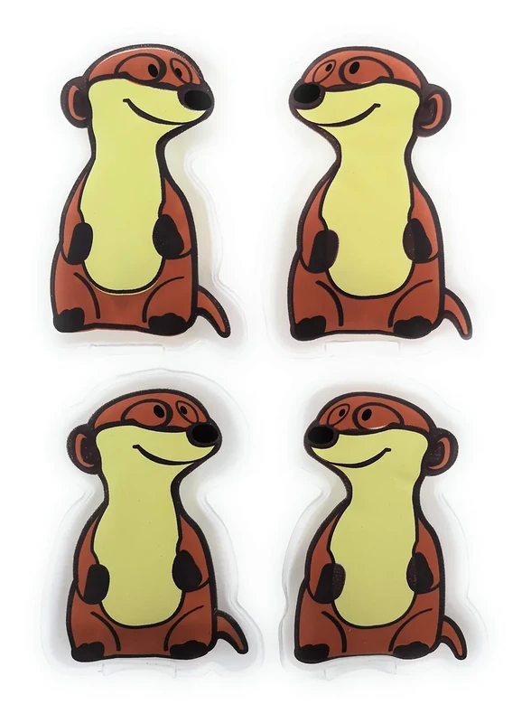 MC-Trend 4er Set Taschenwärmer Handwärmer Erdmännchen für warme Hände und Finger, Wiederverwendbare Wärmekissen