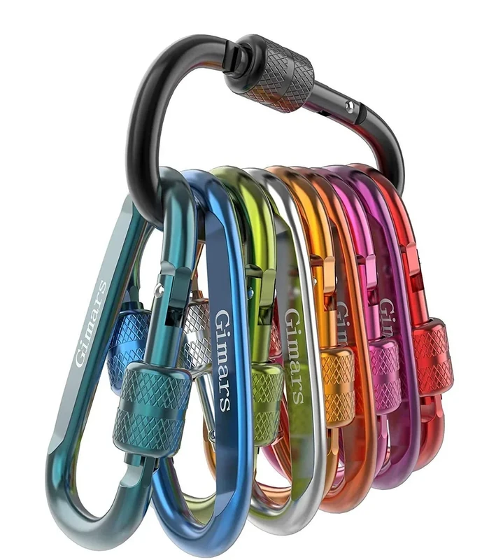 Gimars 10 stück Mini Karabiner mit Schraubverschluss,6cm Karabinerhaken, Karabiner Schlüselanhänger klein,karabinerhaken Klettern, Carabiner für Camping, Angeln, Wandern oder Reisen
