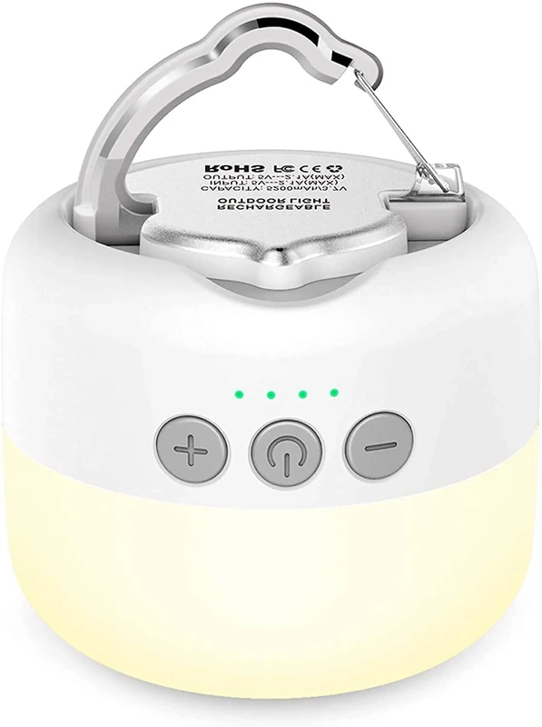 Campinglampe, LED Camping Lampen USB Aufladbar mit 5200 mAh, 4 Helligkeiten Leuchtmodi & Stufenlos Dimmbar & Eingebauter Starker Magnet Campingleuchte für Wandern, Notfall