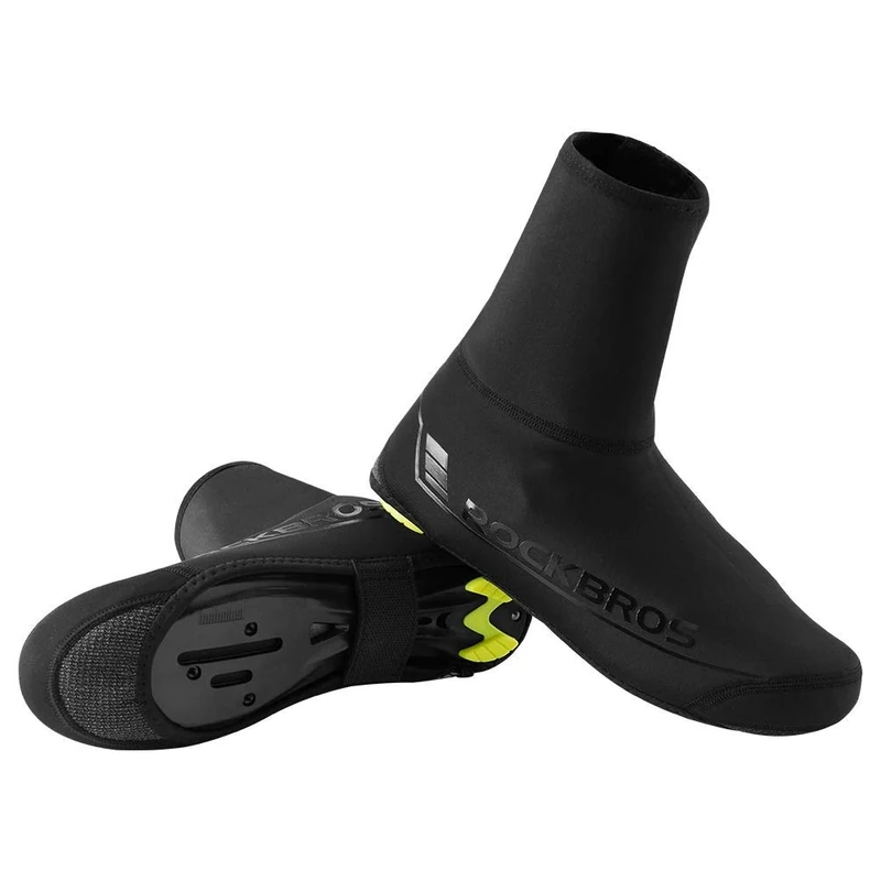 ROCKBROS Überschuhe Fahrrad Shoecover Überzieher für Radsport Rennrad MTB Abdeckung Windfest Damen Herren Unisex Schwarz (M für 38-42/ L für 42-46)