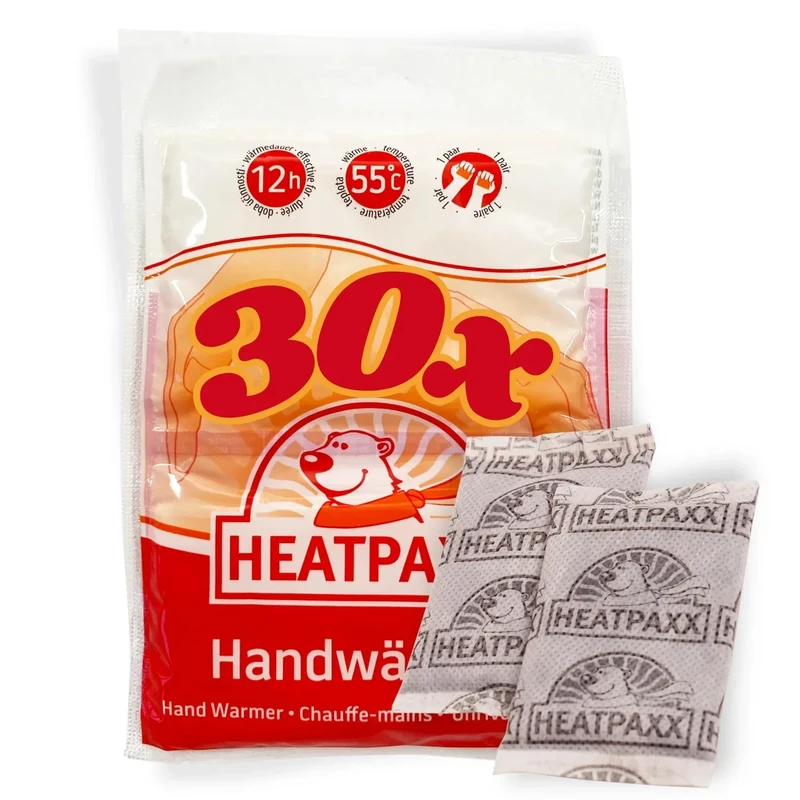 HeatPaxx Handwärmer – 30 Paar – Luftaktivierte Einweg-Wärmepads für Outdoor, Wintersport & Alltag – Bis zu 12 Stunden Wärme
