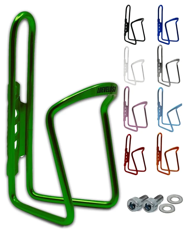 Flaschenhalter Fahrrad Grün Eloxiert aus Alu Extra Verstärkt für Rennrad MTB Trekkingrad Kinderfahrrad Universal Passend Getränkehalter mit Montageschrauben Trinkflaschenhalter Trinkflaschenhalterung…