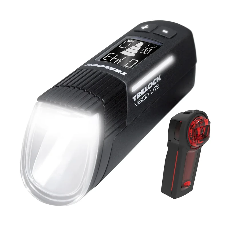 TRELOCK Fahrradlicht Set LS 660 I-GO Vision Lite + LS 740 Vector – 80 Lux – USB Aufladbar – 100 m Sichtweite – StVZO zugelassen, Schwarz - Image 1