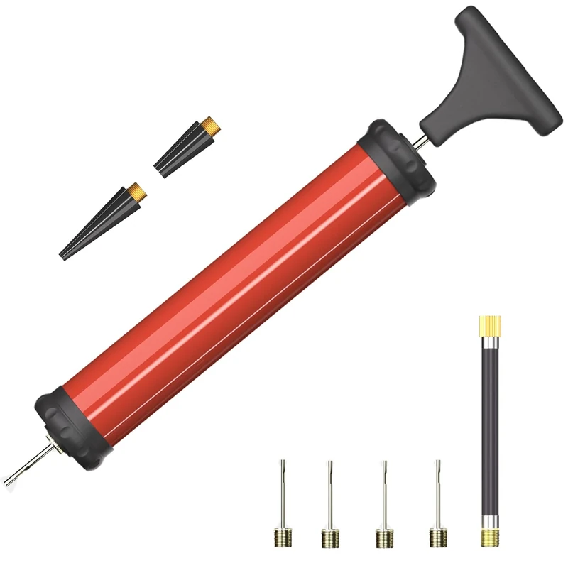 DDUO Tragbare Ballpumpe, Luftpumpe mit Nadel, Düse, Verlängerungsschlauch für Basketbälle, Fußball, Volleyball, Wasserball, Rugby, Übung, aufblasbare Bälle - Image 1