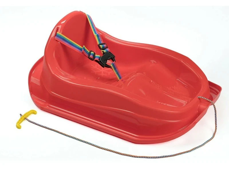 Kinder Schlitten mit Sicherheitsgurt bis 3 Jahre (Rot)