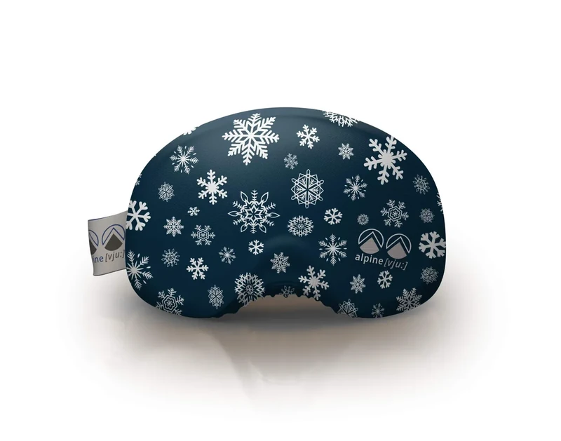alpine [vju:] - Skibrillen Schutz | Goggle Schutz Cover | elastisch aus Mikrofaser | unisex (Schnee Flocken - Blau)