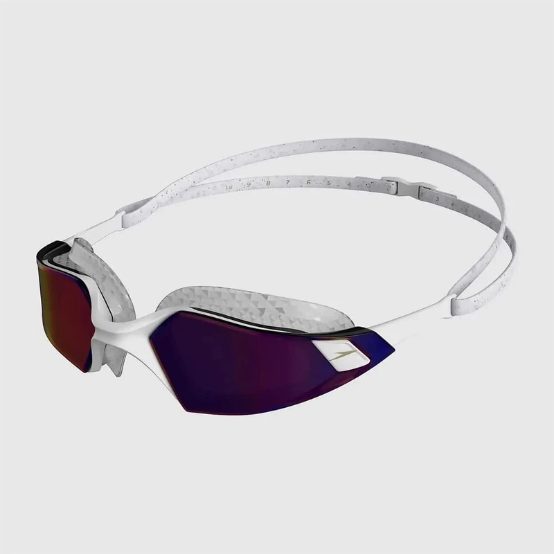 Speedo Unisex Aquapulse Pro Swimming Goggles | Anti-Fog | Anti-Mist | Anti-Leak, White/Clear/Purple Gold, One Size