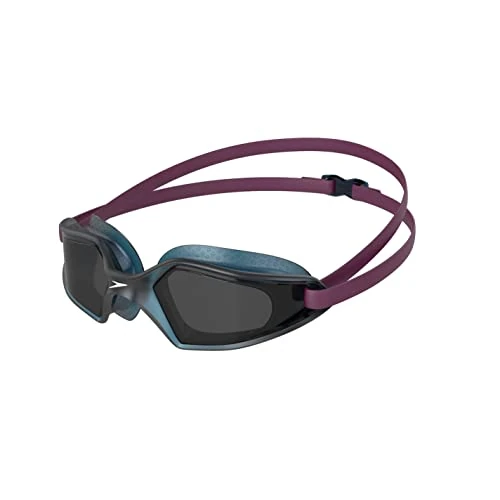Speedo Unisex Hydropulse Swimming Goggle | Comfortable Fit | Adjustable Design, Deep Plum/Navy/Smoke, One Size