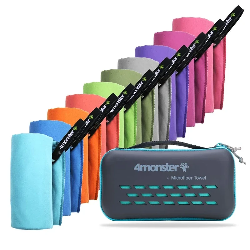 4Monster Mikrofaser Handtücher in 14 Farben, Schnelltrocknendes Sporthandtuch Saugfähig, Ultra Leichtes Reisehandtuch für Fitness Sauna Reisen Sport