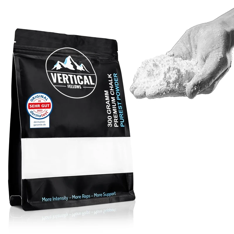 VERTICAL FELLOWS Chalk fein 300g - DERMATEST sehr gut - Kletterkreide, Kletter Kreide, Magnesia zum Klettern, Bouldern (Powder, 300g)