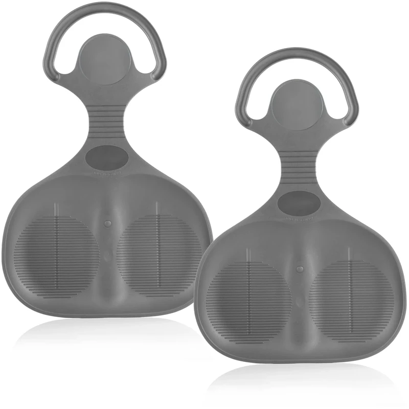 com-four® 2X Schneeflitzer zum Rodeln - Schneerutscher für die ganze Familie - Schlitten in grau (02 Stück - Glider)