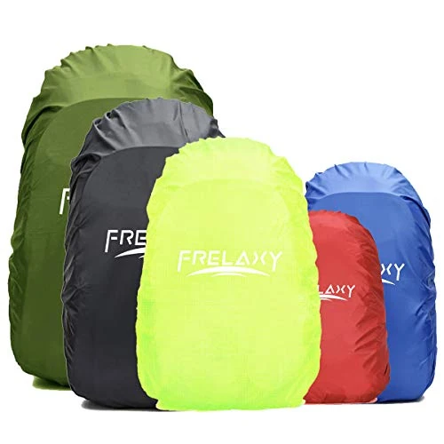 Frelaxy Regenschutz für Rucksäcke Schulranzen(15-90L), Wasserdichter Rucksack Regenhülle Regencape mit Reflektoren & Rutschfester Kreuz Schnallenriemen für Wandern, Camping, Radfahren