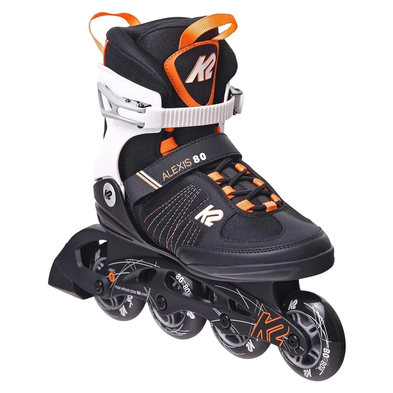 K2 Skates Damen Inline Skates Alexis 80, Black - orange, 30E0874.1.1.095