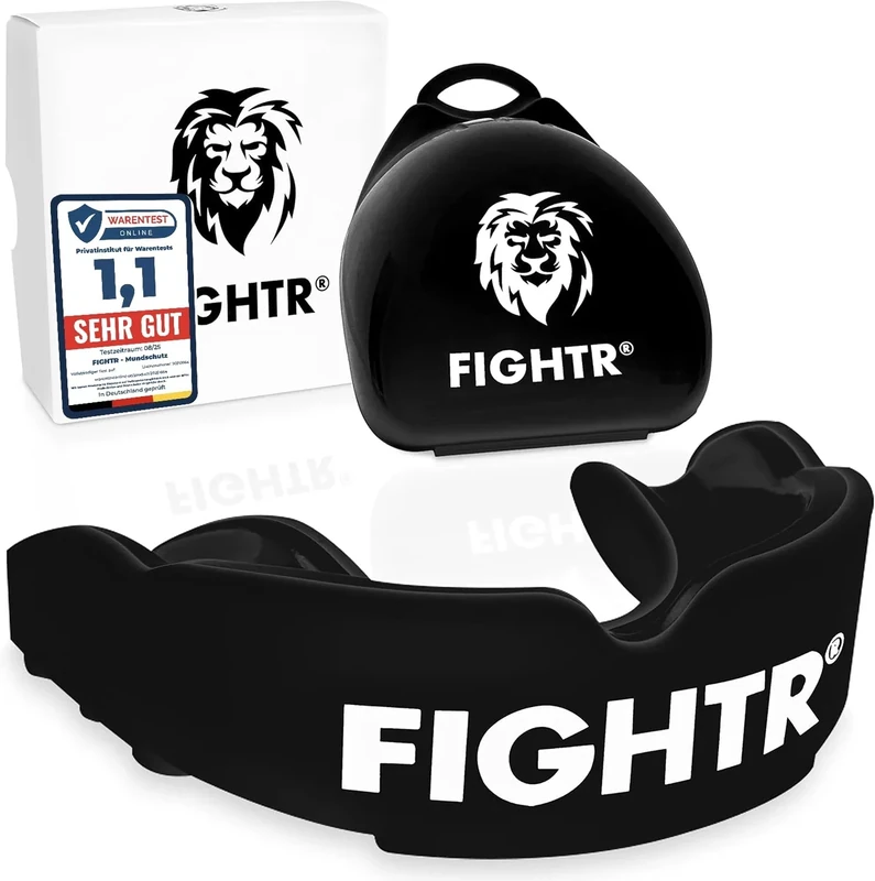 FIGHTR® Premium Mundschutz - ideale Atmung & leicht Anpassbar | Sport Zahnschutz für Boxen, MMA, Muay Thai, Hockey & Kampfsport | inkl. Hygiene Box