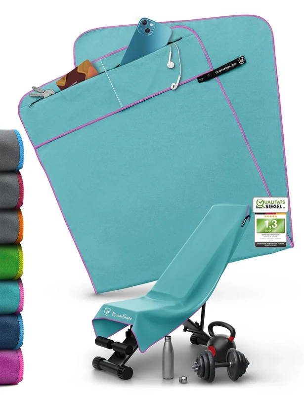 NirvanaShape Fitness-Handtuch | Aus starker Mikrofaser mit Magnet-Clip, stilvoll & funktional | Ultra-saugfähig & kompakt | Dein perfektes Sport-Handtuch fürs Fitnessstudio