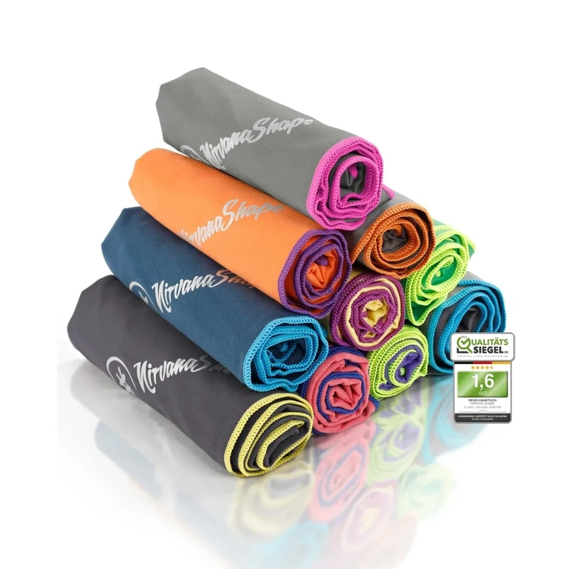 NirvanaShape Mikrofaser Handtuch - Reisehandtuch, Badetuch für Urlauber - kompakte, schnelltrocknende Microfaser Handtücher als Strandtuch, Sporthandtuch - für Reisen, Camping, Sport - 50 x 30 cm