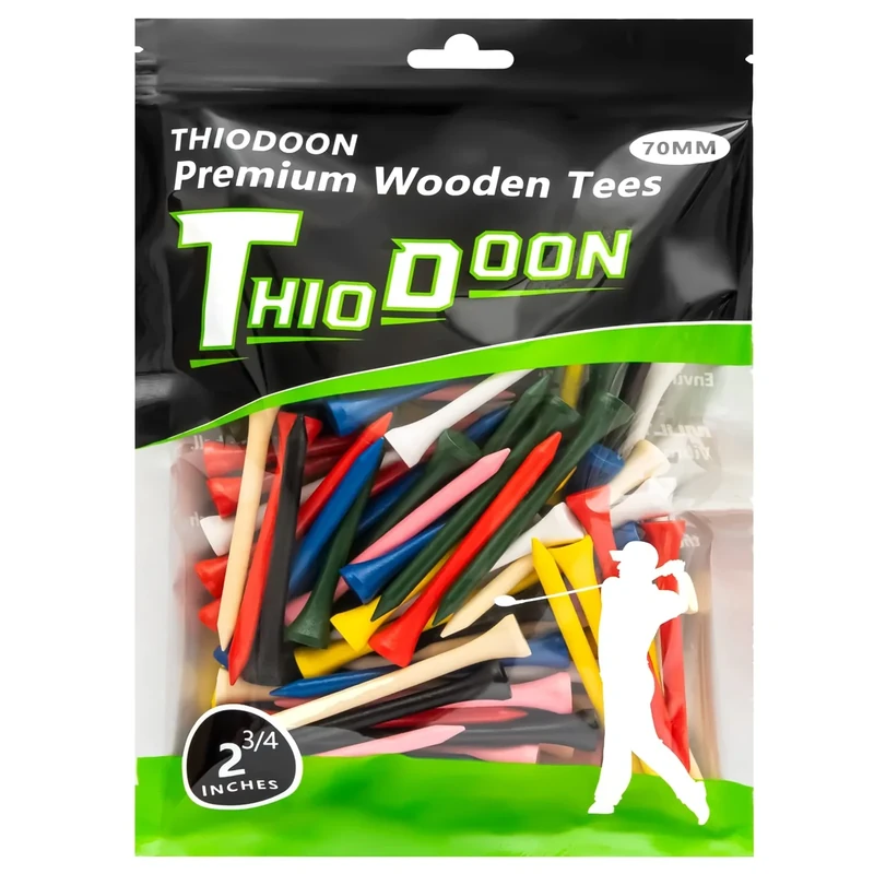 THIODOON Golf Tees Zubehör Lignum 100% Bambus Mehrfarben 100 Stück 54mm 70mm 83mm Auswahl langlebiger ökologischer Mehrere Farben Hohe Golf Tees reduzieren die seitliche Drehung und Reibung