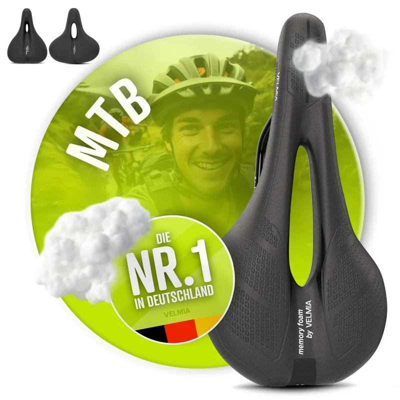 Velmia Fahrradsattel [MTB] – Bequemer Sattel für Männer und Frauen – Konzept 3 Zonen – wasserdichter Fahrradsitz mit ergonomischem Design - Image 1