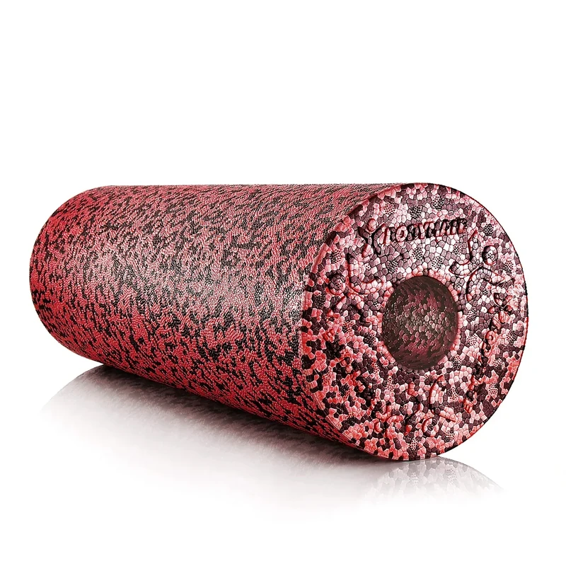 BODYMATE Faszienrolle Standard Mittel-Hart mit Gratis E-Book - Black/Pepper-Red 45x15cm