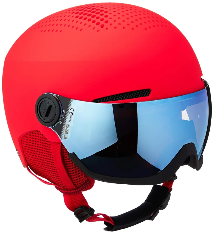 ALPINA ZUPO Visor Q-LITE - hochwertiger & sicherer Skihelm für Kinder, mit abnehmbaren Ohrenpolstern, mit kontrastverstärkendem Visier - red matt - S (48-52 cm)
