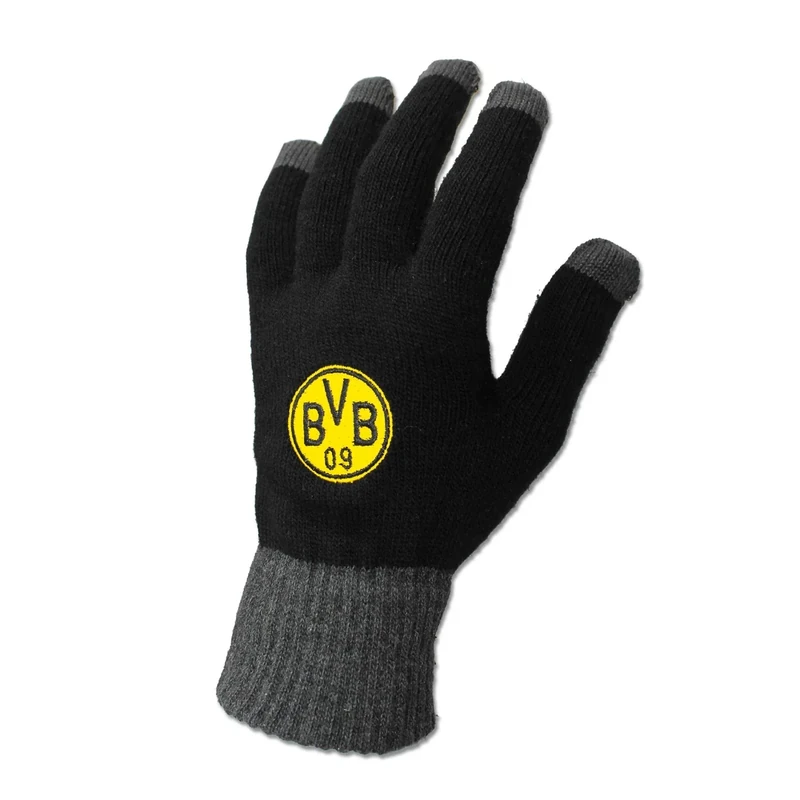 Borussia Dortmund BVB Smartphone-Handschuhe, Schwarz, L