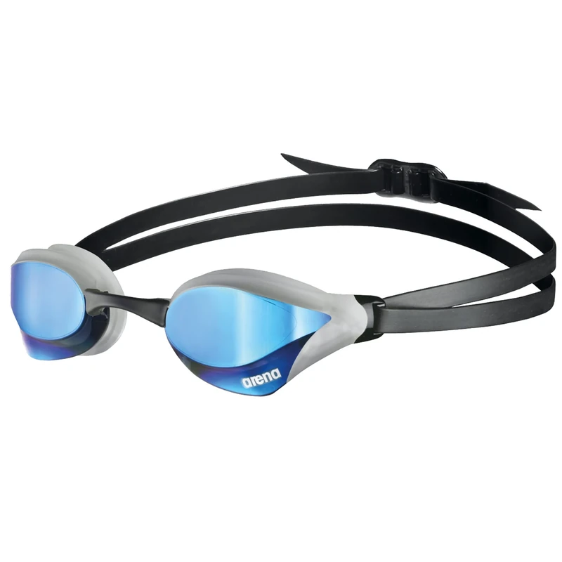 arena Cobra Core Swipe Mirror Unisex-Wettkampfbrille für Erwachsene, Schwimmbrille mit Gebogenen Spiegelgläsern, Anti-Beschlag, UV-Schutz, 5 Austauschbare Nasenstege