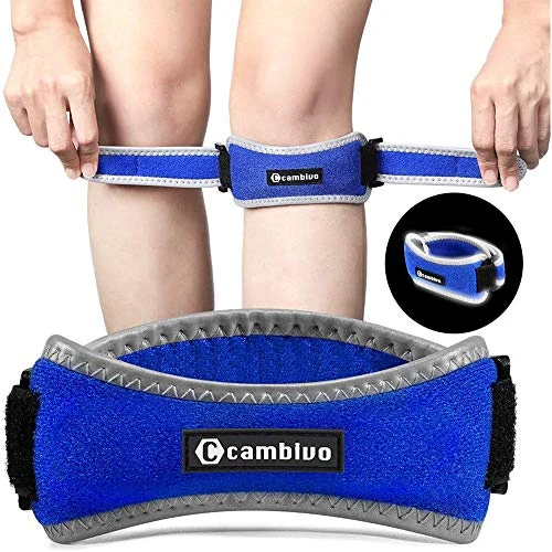 CAMBIVO 2 x Kniebandage für die Lendenwirbelsäule und den Ligamentarus, atmungsaktiv, verstellbar, Blau