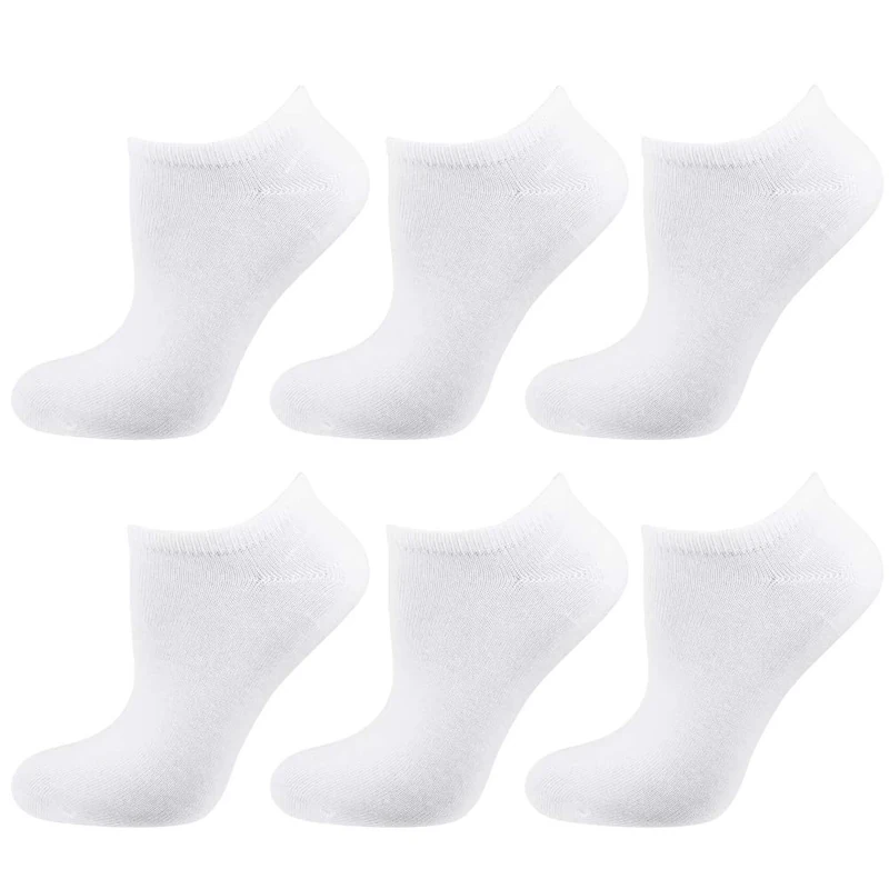Nur Die 6er Pack Sneaker Socken aus weicher & atmungsaktiver Baumwolle Kurzzsocken Damen, weiss, 39-42
