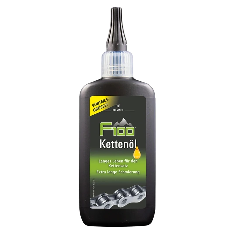 DR. WACK F100 Kettenöl für Fahrrad 100 ml - Kettenschmiermittel für weniger Verschleiß & Reibung - Kettenpflegeöl mit Langzeitwirkung - Schmiermittel für alle Fahrräder - Hochwertige Fahrradpflege