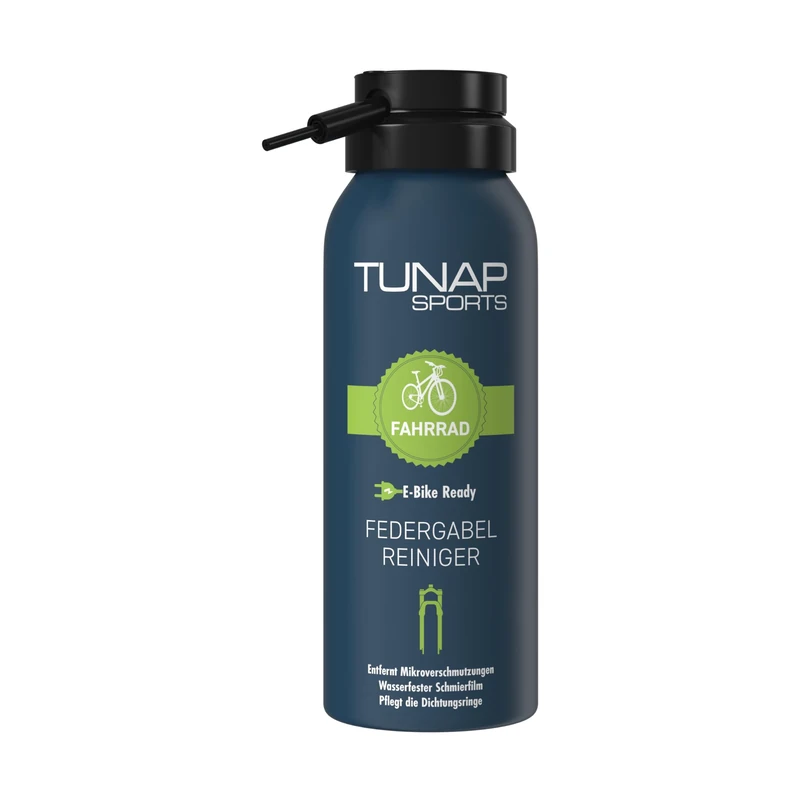 TUNAP SPORTS Federgabel-Reiniger 125ml | Spray für Dämpf- und Federelemente am Bike reinigt, pflegt, schmiert | Materialverträglich und schützt Dichtungen | E-Bike ready | Made in Germany - Image 1