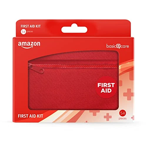 Amazon Basic Care - Erste-Hilfe-Set, 56 Teile, Rot - Image 1