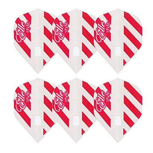 LSTYLE Dart Flights: 2-Pack L1 PRO Standard Shape - Dart Flights for Soft Tip and Steel Tip Darts - Red Stripe on White