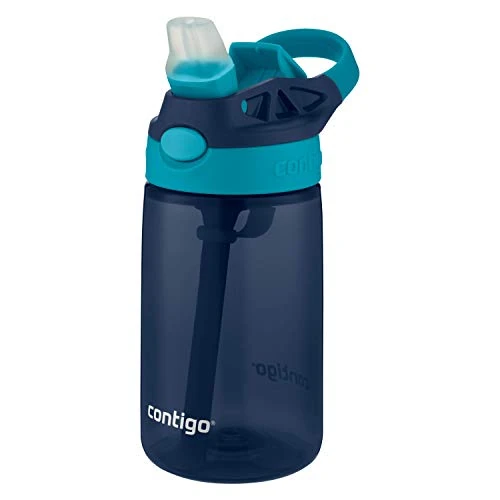 Contigo Kinder Trinkflasche Gizmo Flip Autospout mit Strohhalm, BPA-freie Wasserflasche, auslaufsicher, ideal für Kindergarten, Schule und Sport, 420 ml