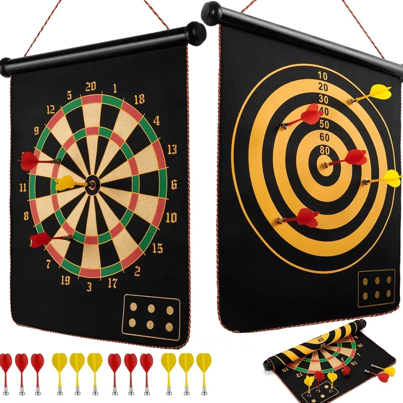 BATURU Magnetische Dartscheibe für Kinder ab 4 Jahren, doppelseitiges Magnet Dartboard mit 12 sicheren Darts, Geschenk für Jungen zum Geburtstag und Weihnachten, Indoor Outdoor Spiele - Image 1
