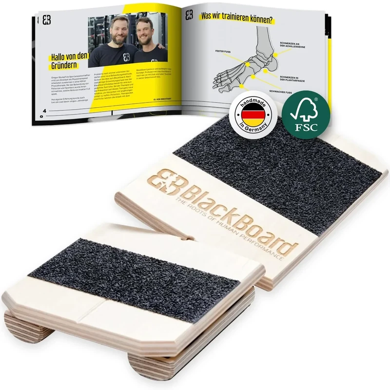 BlackBoard® Fußtrainer I Effektive Fußkräftigung und Fußstabilisierung | Beinachsentraining zur Prävention von Gelenkschmerzen | Balance- und Gleichgewichtstrainer | Physiotherapie – Made in Germany