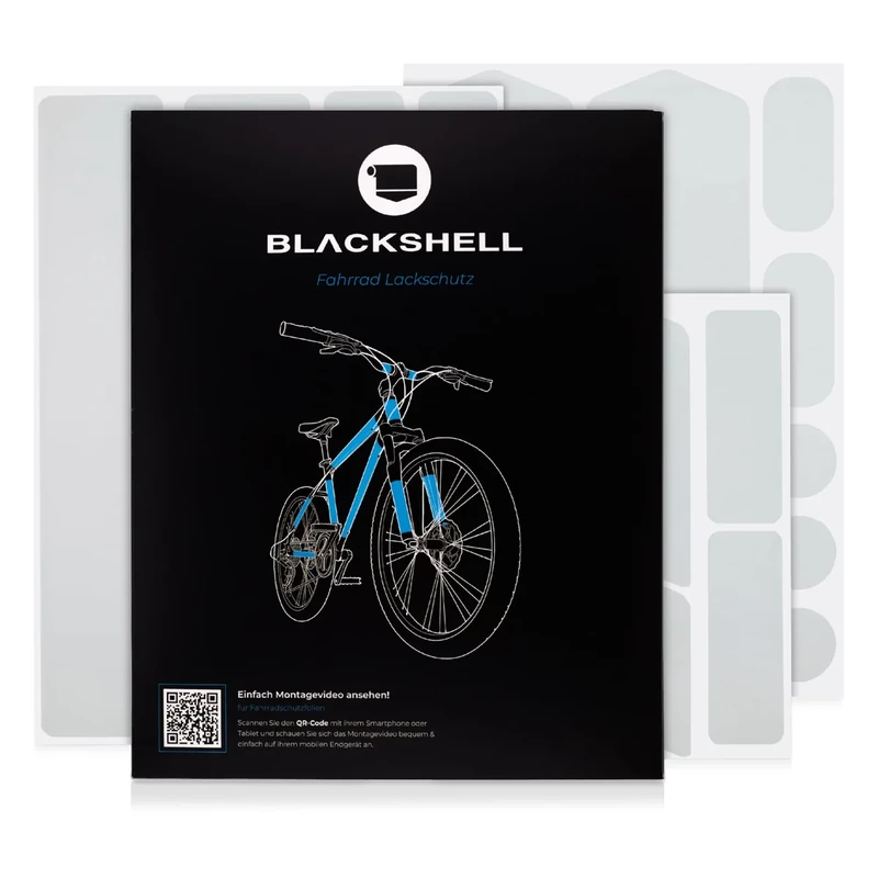 Blackshell® Fahrrad Schutzfolie transparent - Aufkleber Fahrrad für z.B. Trekkingrad, MTB, Rennrad oder E-Bike - 21-teiliges Set Fahrrad Aufkleber Rahmen