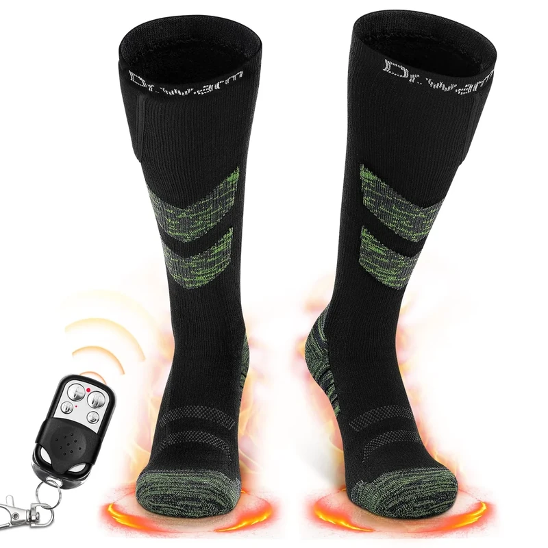 Dr.warm Beheizbare Socken, Beheizte Socken Heizsocken mit Wiederaufladbaren Akkus, Winter Batterie Baumwollsocken Fußwärmer für Herren und Damen (XL)
