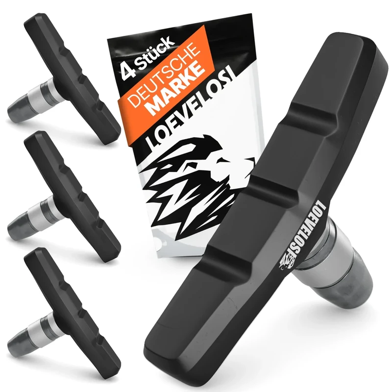 LOEVELOSI V-Brake Bremsbeläge Fahrrad 2 Paar Bremsklötze Fahrrad Bremsbacken 70 mm für V-Bremse Fahrradbremsen 4 Stück Fahrrad-Bremsbeläge Bremsschuh Set Vorne & Hinten Fahrradbremsbacken Bremsgummi