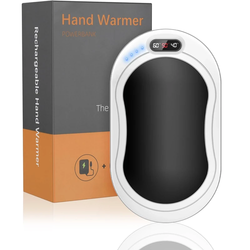 Lidasen Handwärmer Wiederaufladbar, 8000mAh Wiederverwendbar Elektrisch Taschenwärmer Powerbank, Tragbare USB Wärmetherapie Hand Warmer, Beste Winter Weihnachts-Geschenk für Kinder Damen Mann