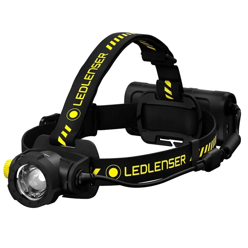 Ledlenser 502196 H15R Work Robust Stirnlampe LED, aufladbar mit Lithium Akku, wasserdicht IP67, 2500 Lumen, stufenlos dimmbar, mit Helmclips, USB Magnetladekabel, Schwarz, Leuchtweite 250 m