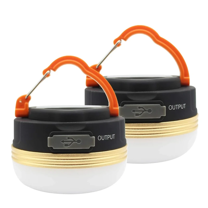 Mostop Campinglampe 2 Pack Camping Licht Laterne LED USB Wiederaufladbare Lampe Wasserdicht 3 Modi Power Bank Zeltleuchten für Outdoor Camping Wandern Notfall - Image 1