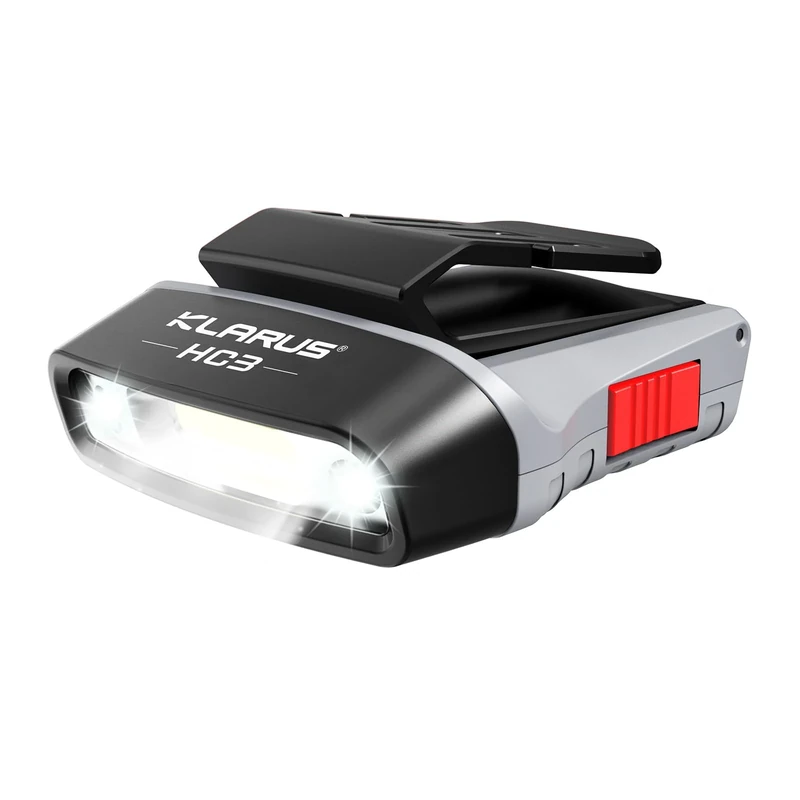 klarus HC3 LED Clip On Cap Licht Cap Light Kopflampe Stirnlampe, USB C,Weiss und Rotlicht mit Sensorsteuerung, 5 Modi dimmbar, für die Jagd, Camping, Fischen