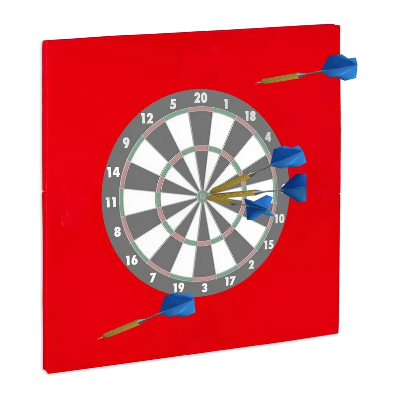 Relaxdays Dartscheibe Schutzring "R6", Wandschutz für 45 cm Dartboard, EVA, Dart Auffangring HBT: 71 x 71 x 3 cm, rot - Image 1