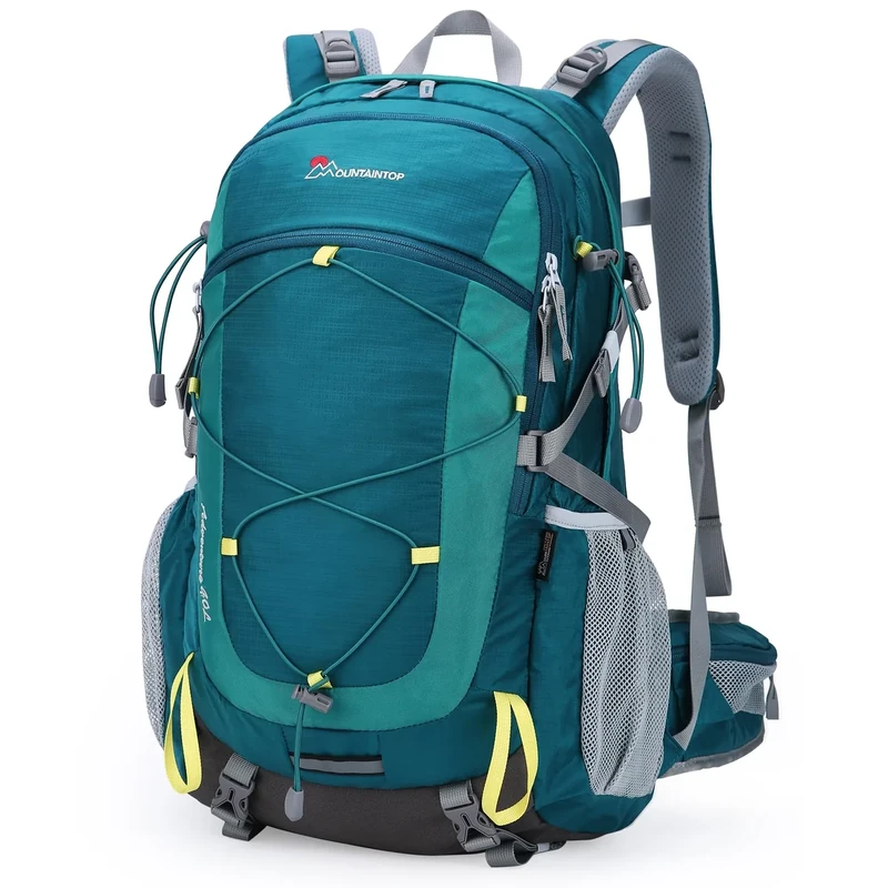 Mountaintop 40L Wanderrucksack Herren Damen Trekkingrucksack mit Regenhülle Multifunktionale Camping Klettern Reisen Outdoor Rucksäcke (Blaugrün)