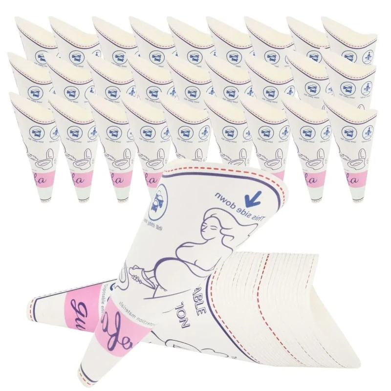 A/N Urinal Frauen, Urinal für Frauen Damen Tragbares Auslaufsicher Frauenurinal für Urinieren im Stehen oder Hocken Diskretes Unterwegs Toilette Für Unterwegs Camping, Reisen(50 Stück)