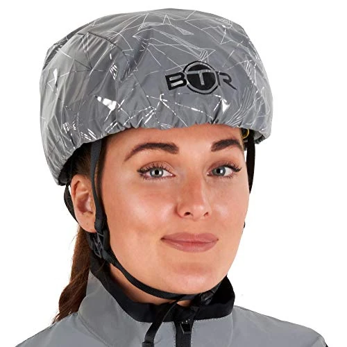 BTR Regenschutz für Fahrradhelm, winddichter Regenüberzug, atmungsaktiver und wasserfester Helmüberzug
