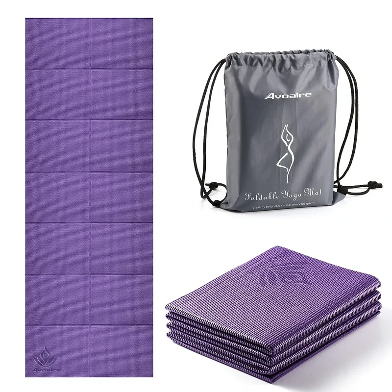 Avoalre Yogamatte rutschfest,173 X 61CM Tragbare Trainingsmatte 5MM,reise Yogamatte faltbar Gymnastikmatte, ideale für Reise,Yoga, Pilates & Workout