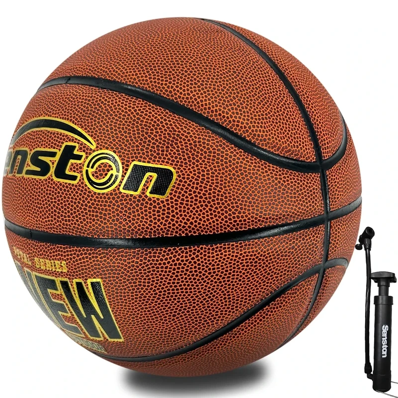 Senston Basketball PU Indoor/Outdoor Größe 7 Training Basketbälle mit Inflator